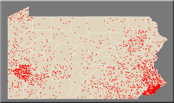 Mapping the Number of Heroin Deaths in PA