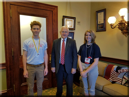 Senator Gen Yaw with Lukas Radulski and Taylor Gardner