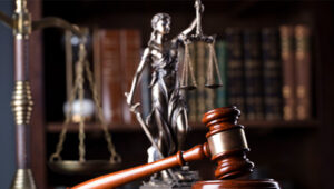 gavel and lady of justice