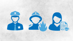 Firefighter, nurse and police cartoon images