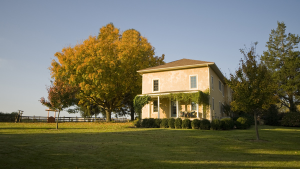 A farmhouse in Chester County, Pennsylvania USA very early in the morning. Same farm: