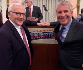 January 15, 2020 - Sen. Yaw attended the 14th Annual Williamsport Crosscutters ‘Hot Stove Banquet’ at the Genetti Hotel with the team’s Principal Owner, Peter Freund. 01/15