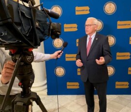 April 20, 2021 - Senator Yaw offers comments Tuesday at the State Capitol, following a news conference with members of the Senate Republican Caucus highlighting the importance of voters knowing what a “YES” votes means for the May 18 primary election Constitutional amendment ballot questions. 04/20/21