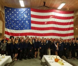 September 14, 2016 - Senator Yaw and PA Agriculture Secretary Russell Redding stand with FFA students from across Bradford County during Sen. Yaw’s recent “Breakfast Meeting on Agriculture” in Troy. 09/14/16