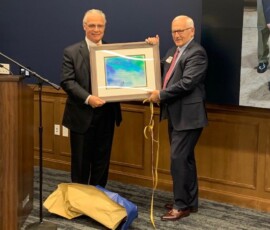 November 1, 2019 - Sen. Yaw is recognized for recent legislative efforts designating the Hellbender as the State Amphibian by Lycoming College’s Clean Water Institute, the Chesapeake Bay Foundation and the Foundation’s Student Leadership Council during a ceremony at the College on Friday. 11/01/19