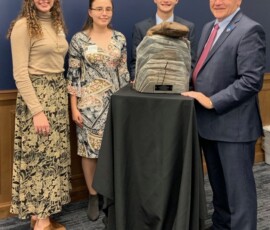November 1, 2019 - Sen. Yaw is recognized for recent legislative efforts designating the Hellbender as the State Amphibian by Lycoming College’s Clean Water Institute, the Chesapeake Bay Foundation and the Foundation’s Student Leadership Council during a ceremony at the College on Friday. 11/01/19