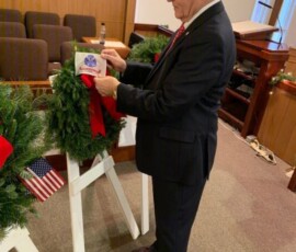 December 14, 2019 - Sen. Yaw participates in the 3rd Annual Veterans Christmas Remembrance at Dreisbach United Church of Christ in Lewisburg.  The event is held as part of Wreaths Across America. 12/14/19