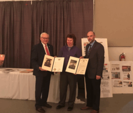 December 20, 2019 - Sen. Yaw honors outgoing Bradford County Treasurer Rebecca Clark for her years of public service.  Also pictured is Jason Krise of the office of State Representative Tina Pickett. 12/20/19