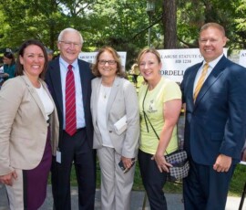 June 28, 2017 - Senator Yaw and Senator Rich Alloway join Kristen Tullo, Pennsylvania State Director at the Human Society; Joan Smith-Reese, Executive Director at the Animal Care Sanctuary in Bradford County and Rachel Rossiter, Director of Canine Care at the Animal Care Sanctuary for the ceremonial bill signing of Libre’s Law. 06/28/17
