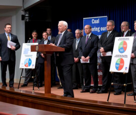 April 28, 2014 - Sen. Yaw joined the Pennsylvania Coal Alliance, Pennsylvania Economy League of Greater Pittsburgh, and members of the House and Senate Coal Caucuses for the unveiling of an updated economic impact study of the coal industry. The industry supports 36,000 jobs across all sectors of the Pennsylvania economy and contributes more than $4 billion per year to the state’s economy. 04/28/14