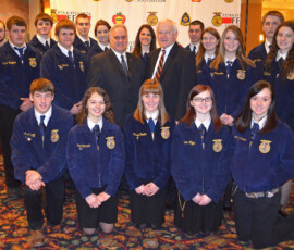March 11, 2014 - Today, the state FFA Association convened its 27th annual State Legislative Leadership Conference. Nearly 100 FFA chapters and over 400 local FFA members, as well as the state’s FFA officer team, participated. I was honored to welcome FFA students from my Senate District that included Athens High School, Canton High School, Troy High School all in Bradford County and Mifflinburg High School in Union County. 03/11/14