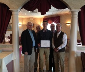May 25, 2017 - Senator Yaw recognizes Jersey Shore student Ezekiel Miller, the recipient of the 2017 Jersey Shore Area Chamber of Commerce FBLA Scholarship. Also pictured are PA State Rep. Garth Everett, Vince Matteo, President & CEO of the Williamsport/Lycoming Chamber of Commerce and Tim Keohane of the Lock Haven University Small Business Development Center (SBDC). 05/25/17
