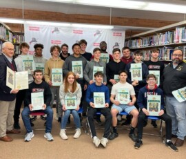 Senator Yaw visited Williamsport Area High School on Friday to present Senate Proclamations to members of the school’s co-ed cheer and wrestling teams, as well as to members of the school’s swim team on their recent PIAA District IV and state championship victories. 04/01