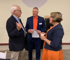 September 17, 2019 - Sen. Yaw talks with Joe Arthur, Executive Director of the Central Pennsylvania Food Bank and Amy Hill during the Central Pennsylvania Food Bank Hunger Action Month Breakfast in Williamsport. 09/17/19