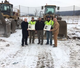 December 15, 2017 - Senator Yaw recognizes Cole (left) and Cody Alexander on placing First and Second in various competitions during the 2017 Solid Waste Association of North America (SWANA) annual Truck Driver and Equipment Operator “Road-E-O”, held at the Orange County Landfill in Orlando, FL. 12/15/17