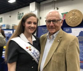 March 6, 2020 - Today marks the 31st anniversary of the start of Susquehanna County Ag Day at Elk Lake High School in Springville. Senator Yaw is pictured with Amanda Iveson, 2020 Maple Ambassador for the Endless Mountains Maple Syrup Producers Association.  The event kicked off today with 75 plus vendors, 15 educational workshops, health organizations, lunch, pie baking contest, pie auction, and delicious dairy products including milk, cheese, and ice cream. 03/06/20