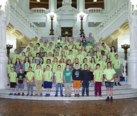 May 11, 2018 - Students and teachers representing Ashkar Elementary School in Hughesville, Lycoming County, visit the State Capitol Building. 05/11/18