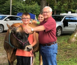 August 29, 2019 - Senator Yaw pictured with Blaine Warburton and Taylor Boltiglier during the 168th Annual Sullivan County Fair in Forksville. 08/29/19