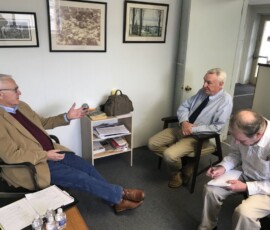 February 14, 2019 - Senator Yaw traveled to Wyalusing to sit down with David Keeler and James Lowenstein of the Wyalusing Rocket Courier newspaper. 02/14/19