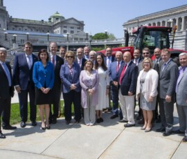 May 8, 2019 - Senate Republican members pose for a photo during the “Farming First” press conference Wednesday. 05/08/19