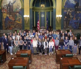 November 18, 2019 - Students and teachers from Athens Area High School, Bradford County, visited the State Capitol on Monday and met with Sen. Yaw. 11/18/19