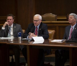 February 28, 2019 - Senator Yaw questions PA Secretary of Corrections John Wetzel during the Department’s Budget hearing at the State Capitol 02/28/19