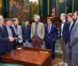 February 5, 2020 - Senator Yaw and Rep. David Rowe today welcomed the Lewisburg Boys Cross Country team to the State Capitol Building. The Green Dragons won the '19 PIAA Class "AA" state title during the CC Championships in Hershey last year. 02/05/20