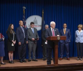 May 7, 2019 - Sen. Yaw joins legislative members of the Task Force on Lead Exposure to discuss legislative recommendations during a press conference at the State Capitol on Tuesday. 05/07/19