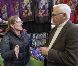 January 9, 2019 - Senator Yaw stopped by the Animal Care Sanctuary Booth during his visit to the 2019 Annual Pennsylvania Farm Show in Harrisburg.  He had an opportunity to chat with Rachel Rossiter, Assistant Executive Director at Animal Care Sanctuary. 01/09/19