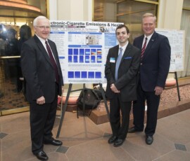 April 25, 2017 - Senator Yaw visits Undergraduate Research Day at the Capitol Jordan Berger, Bucknell University – Project Description: “E-Cigarette Emissions and Influences on Particle Size Distributions” 04/25/17