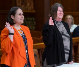 March 4, 2019 - Senator Yaw questions Jennifer Smith, Secretary of the Pennsylvania Department of Drug and Alcohol Programs (DDAP), as well as Ellen DiDomenico, Deputy Secretary of the Department of Drug and Alcohol Programs, during the Department’s 2019-2020 Senate Appropriations Budget hearing at the State Capitol. 03/04/19