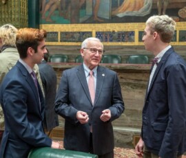 February 5, 2020 - Senator Yaw and Rep. David Rowe today welcomed the Lewisburg Boys Cross Country team to the State Capitol Building.  The Green Dragons won the '19 PIAA Class "AA" state title during the CC Championships in Hershey last year. 02/05/20