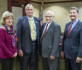 November 20, 2019 - Senator Yaw announced Wednesday that the Senate Agriculture and Rural Affairs Committee unanimously reported the nomination of Bradford County dairy farmer James A. Van Blarcom to the Pennsylvania Milk Marketing Board (PMMB) out of committee. Van Blarcom’s nomination now awaits a vote before the full state Senate. Pictured Left to Right: State Sen. Judy Schwank (D-11), Minority Chair, Senate Agriculture and Rural Affairs Committee; Jim Van Blarcom; Sen. Gene Yaw (R-23) and Sen. Elder Vogel (R-47), Majority Chair, Senate Agriculture and Rural Affairs Committee. 11/20/19