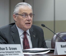 April 10, 2019 - Senator Gene Yaw attends a Senate Majority Policy Committee hearing to discuss the demographics of higher education.   Presenters during the hearing included Dr. Kent Trachte, President of Lycoming College in Williamsport and Professor Nathan D. Grawe, Ada M. Harrison Distinguished Teaching Professor in the Social Sciences & Professor of Economics, Carleton College 04/10/19