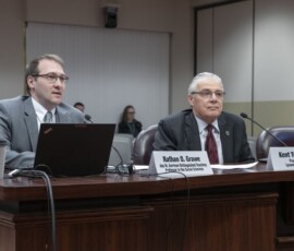 April 10, 2019 - Senator Gene Yaw attends a Senate Majority Policy Committee hearing to discuss the demographics of higher education. Presenters during the hearing included Dr. Kent Trachte, President of Lycoming College in Williamsport and Professor Nathan D. Grawe, Ada M. Harrison Distinguished Teaching Professor in the Social Sciences & Professor of Economics, Carleton College 04/10/19