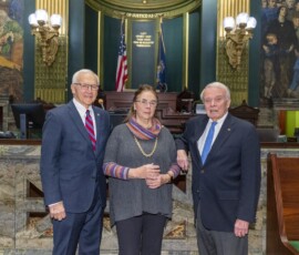 January 4, 2022 - Senator Yaw welcomed former Pennsylvania state Senator Jack McGregor, and his wife Joannah, to the Senate Chamber on Tuesday. Senator McGregor and his wife reside in Mifflinburg, Union County. 01/04