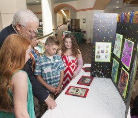The Pennsylvania Association for Educational Communications and Technology (PAECT) held its 25th Annual PAECT Student Technology Showcase at the State Capitol Building. (Pictured are students and teachers from Montgomery Elementary School in Lycoming County) The showcase, located in the East Rotunda, is held annually to present legislators and the public with the opportunity to learn how teachers are integrating technology into K-12 classrooms across the Commonwealth. Students and teachers from Kindergarten to grade twelve from all parts of the Commonwealth converged on the Capitol for this exciting event. The participating students demonstrated engaging projects that utilized mobile devices, video, graphic design and robotics, animation and more. 05/16/16