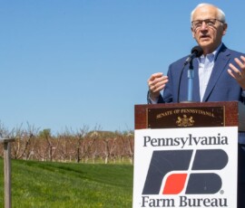 April 26, 2021 - During a news conference today at Flinchbaugh’s Orchard & Farm Market in Hellam Township, York County, Pennsylvania Farm Bureau (PFB) and the Chesapeake Bay Foundation voiced support for Senate Bill 465, legislation sponsored by state Sen. Gene Yaw (R-23). 04/26/21