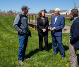 April 26, 2021 - During a news conference today at Flinchbaugh’s Orchard & Farm Market in Hellam Township, York County, Pennsylvania Farm Bureau (PFB) and the Chesapeake Bay Foundation voiced support for Senate Bill 465, legislation sponsored by state Sen. Gene Yaw (R-23). 04/26/21