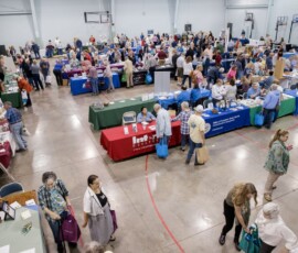 September 22, 2022 - Area seniors packed into the Community Baptist Church in Montoursville on Thursday for a health fair sponsored by state Sen. Gene Yaw (R-23) and state Rep. Joe Hamm (R-84). Dozens of vendors shared information about health care, insurance, nutrition and exercise, financial planning, government services and more. Complimentary document shredding was provided by North Central Sight Services. In addition, the Lycoming County Sheriff provided a prescription medicine return drop box for unused or expired medications. 09/22