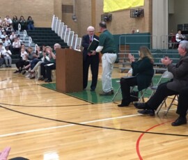 December 20, 2017 - Donald H. Eichhorn Middle School in Lewisburg was recently honored by Sen. Gene Yaw and the U.S. Department of Education as a National Blue Ribbon School. The National Blue Ribbon Schools Program recognizes public and private elementary, middle, and high schools based on their overall academic excellence or their progress in closing achievement gaps among student subgroups. 12/20/17