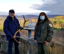 November 5, 2020 - Sen. Yaw pictured with DCNR Environmental Specialist Kim Lott during his visit to Elk County. 11/05/20