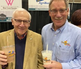 January 8, 2020 - Senator Yaw and Dave Smith of the PA Dairymen’s Association celebrate the 2020 PA Farm Show with a milkshake toast. 01/08