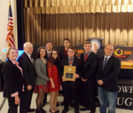 March 4, 2017 - Senator Yaw attended the annual Scholarship Challenge in Sayre, Bradford County. Towanda High School came in second place, taking home $1,000 for its school. From left: Coach Phyllis McNeal, Sen. Yaw, Katie Christian, Ben Jenkins, Laura Larcom, Anthony Esposito, Todd Koss, Carter Templeton, and Principal Dennis Peachey. 03/04/17