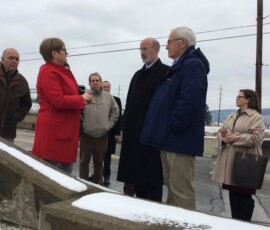 March 1, 2019 - Governor Tom Wolf joins Senator Yaw to tour the Williamsport levee project during his visit to Lycoming County. 03/01/19