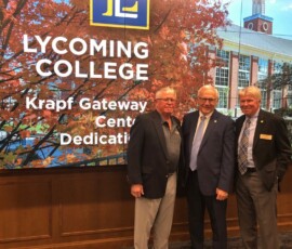 October 25, 2019 - Senator Yaw joins Dallas and Dale Krapf for the dedication of the Krapf Gateway Center on the Lycoming College campus in Williamsport. 10/25/19