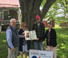 May 16, 2019 - Sen. Yaw joined Thomas and Shirley Young at their home on Thursday in Troy.  The Young Family was recently recognized with a Century Farm Award by the Pennsylvania Department of Agriculture. 05/16/19