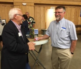 July 2, 2019 - Senator Yaw speaks with Mark Madden, Client Relationship Manager, Penn State Extension, during the “Friends of Ag Tailgate” in Troy. 07/02/19