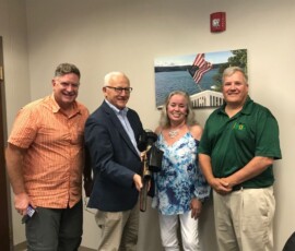 August 28, 2019 - Senator Yaw meets with members of the Pennsylvania Federation of Sportsmen and Conservationists.  From L to R:  Josh First, Sen. Yaw, Sheri Baity and PFSC Executive Director Harold Daub. 08/28/19