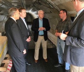 April 10, 2017 - Sen. Yaw, Sen. John Eichelberger and Sen. Ryan Aument tour the Linley Aviation Center on the campus of the Pennsylvania College of Technology. 04/10/17